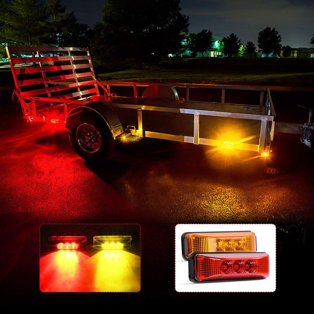 Nilight 10PCS 3 Led Trailer Light 3.9 Inch Front Rear Side Marker Clearance Indicator Lamps Waterproof Sealed Surface Mounted for 12V RV Truck Trailer Camper
