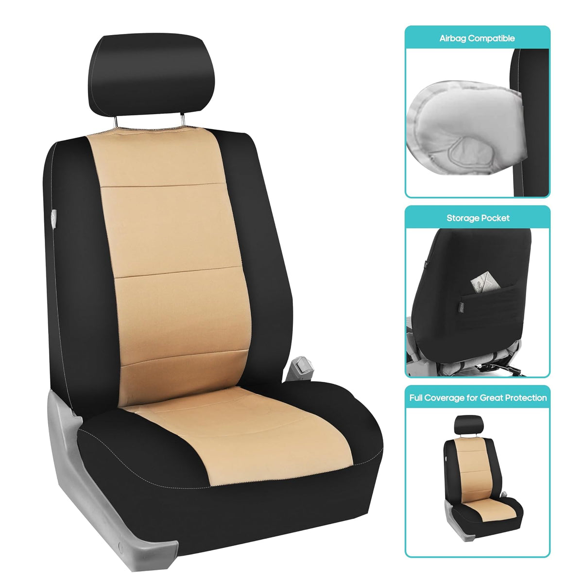 FH Group Juego Completo de Fundas para Asiento FB083BEIGE115, Beige