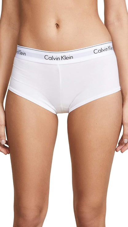Calvin Klein Pantalón Corto de Algodón Moderno para Mujer - XL - Blanco