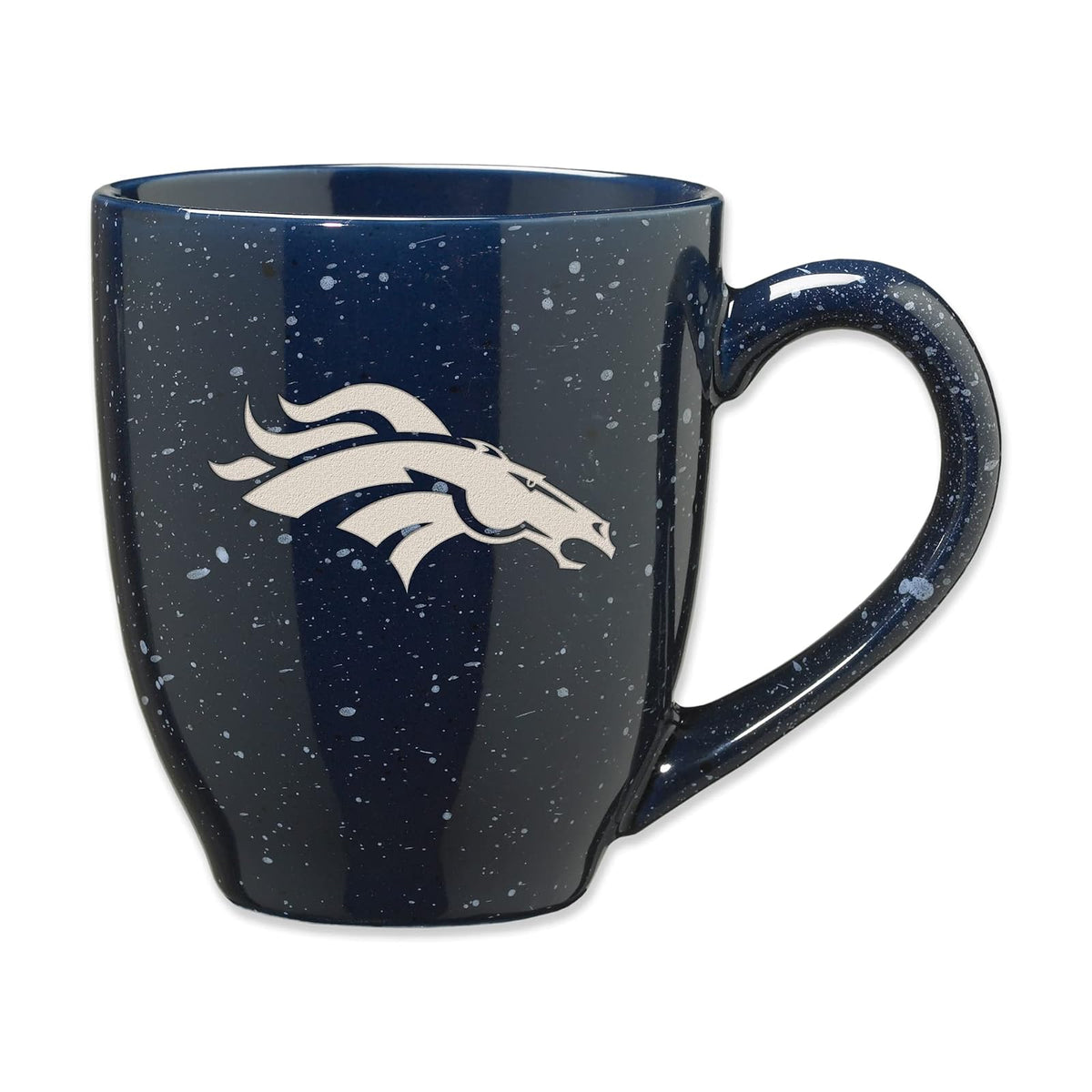 Rico Industries Taza de Cerámica NFL Grabada con Láser 16 oz - Denver Broncos Navy