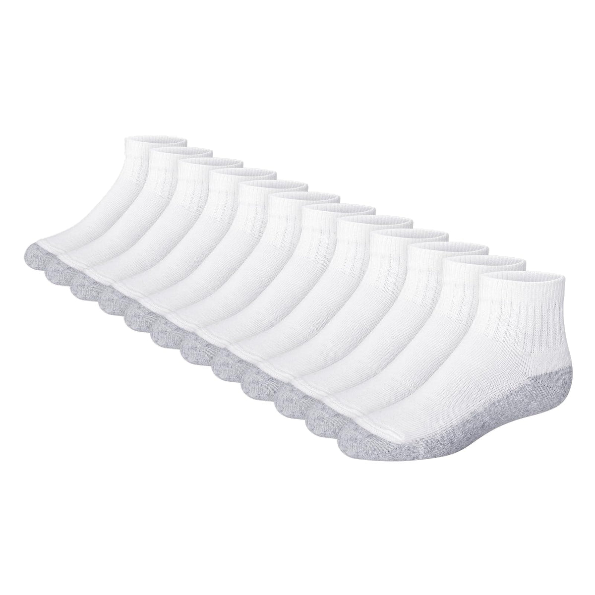 Hanes Classics calcetines de tobillo para niño - CH - Tobillo, parte inferior blanco - gris, paquete de 12
