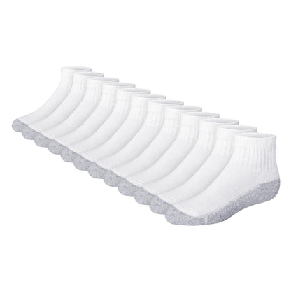 Hanes Classics calcetines de tobillo para niño - CH - Tobillo, parte inferior blanco - gris, paquete de 12