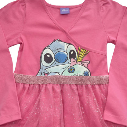 Disney-Carsatoons Disney Vestido Stitch- SCRUMP Manga Larga Vestido Informal Niñas