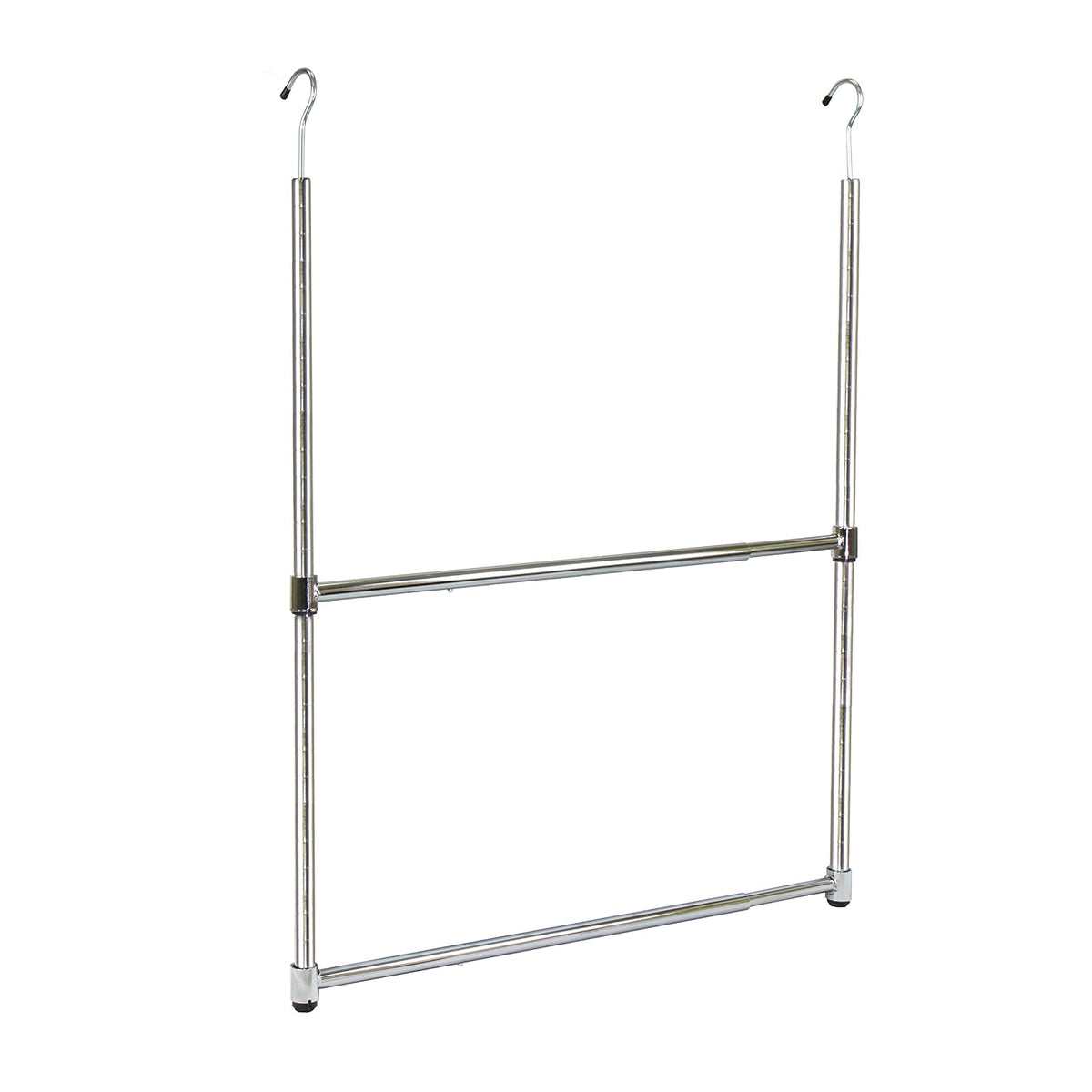 Oceanstar ACR1538C 2-Tier Portable Adjustable Closet Hanger Rod, Chrome