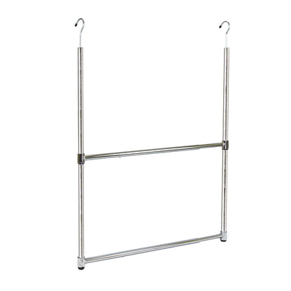 Oceanstar ACR1538C 2-Tier Portable Adjustable Closet Hanger Rod, Chrome
