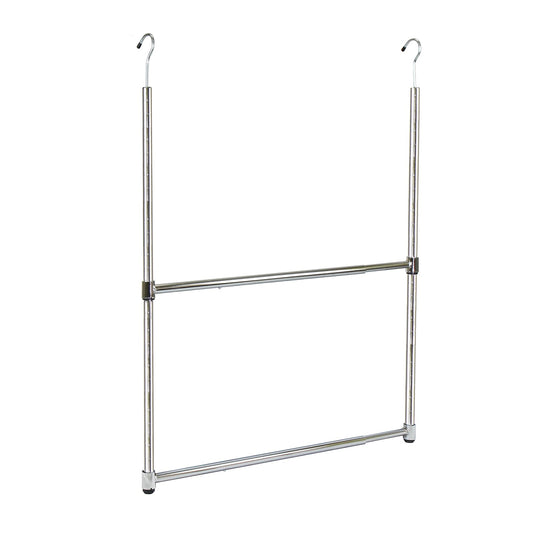 Oceanstar ACR1538C 2-Tier Portable Adjustable Closet Hanger Rod, Chrome