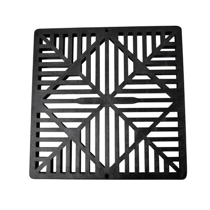 NDS 1211G* Rejilla de Drenaje Cuadrada para Lavabo de Captura, diseño de Diamante, se Adapta a Drenaje de Lavabo de 12 Pulgadas, elevadores y Adaptador de Perfil bajo, 12 Pulgadas, plástico, Negro