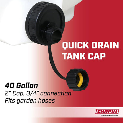 Chapin 98142: Tanque de Almacenamiento de Agua de 40 galones, Tanque de Agua utilitario, Suministro de Agua, para Granjas, acreas, Jardines, huertos, Blanco translúcido