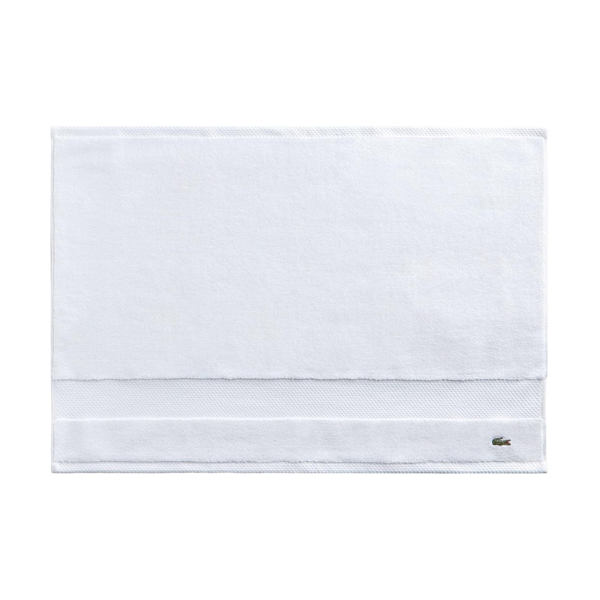 Lacoste Heritage Supima Colección de Toallas y Tapete de Baño - Tub Mat 21x31 - Blanco