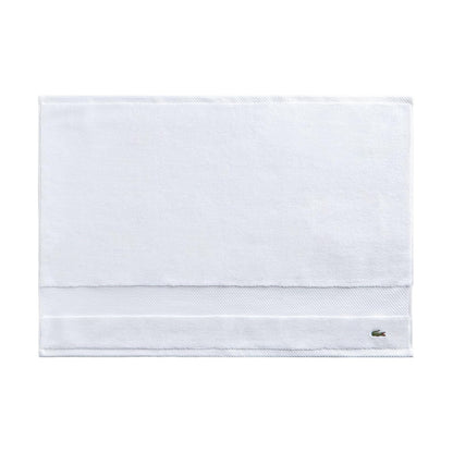 Lacoste Heritage Supima Colección de Toallas y Tapete de Baño - Tub Mat 21x31 - Blanco