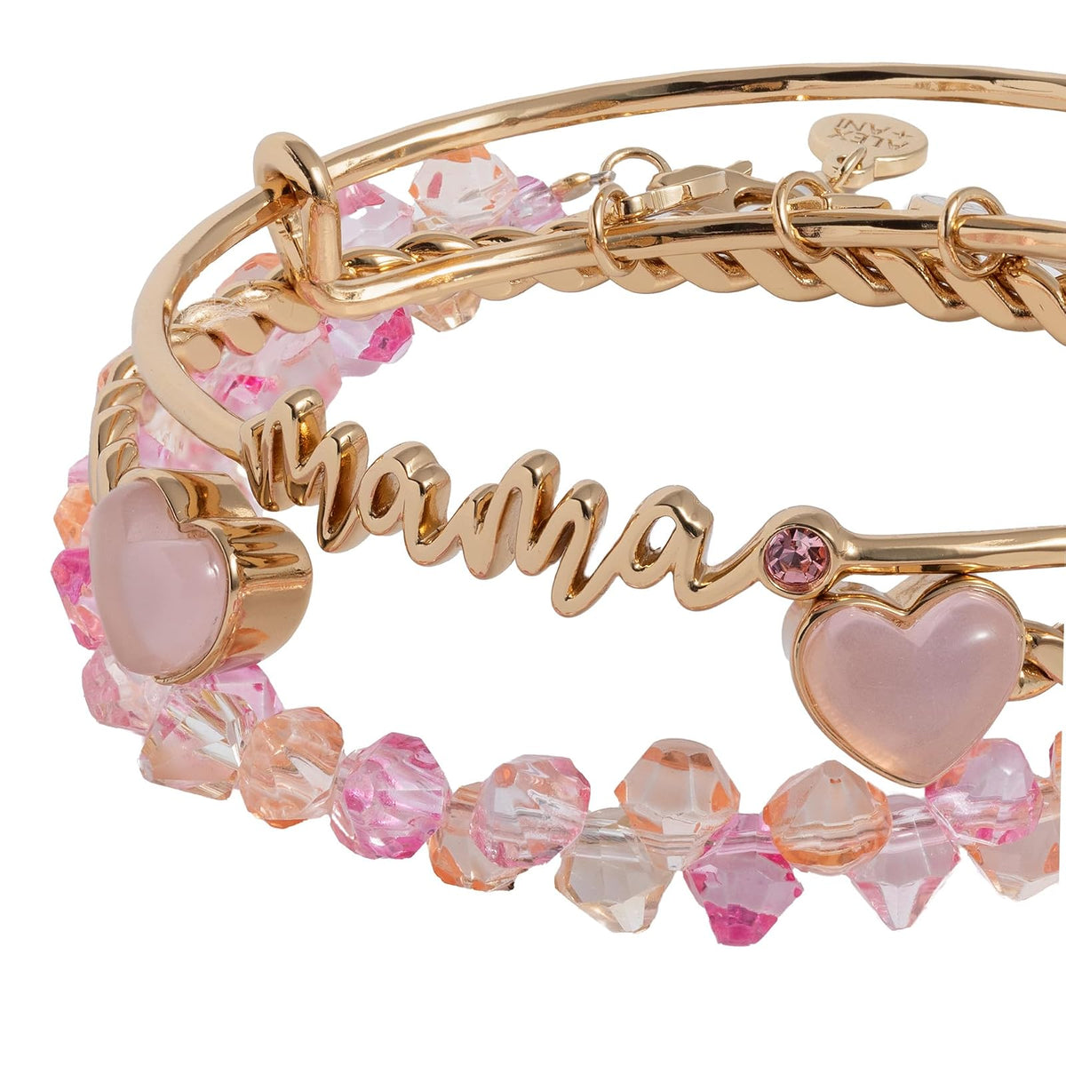 Alex and Ani Set de 3 Rígidos Mamá | Pulseras Doradas para Mujer | Cristal, Cuentas | Pulsera Dorada | Pulseras Plateadas para Mujer