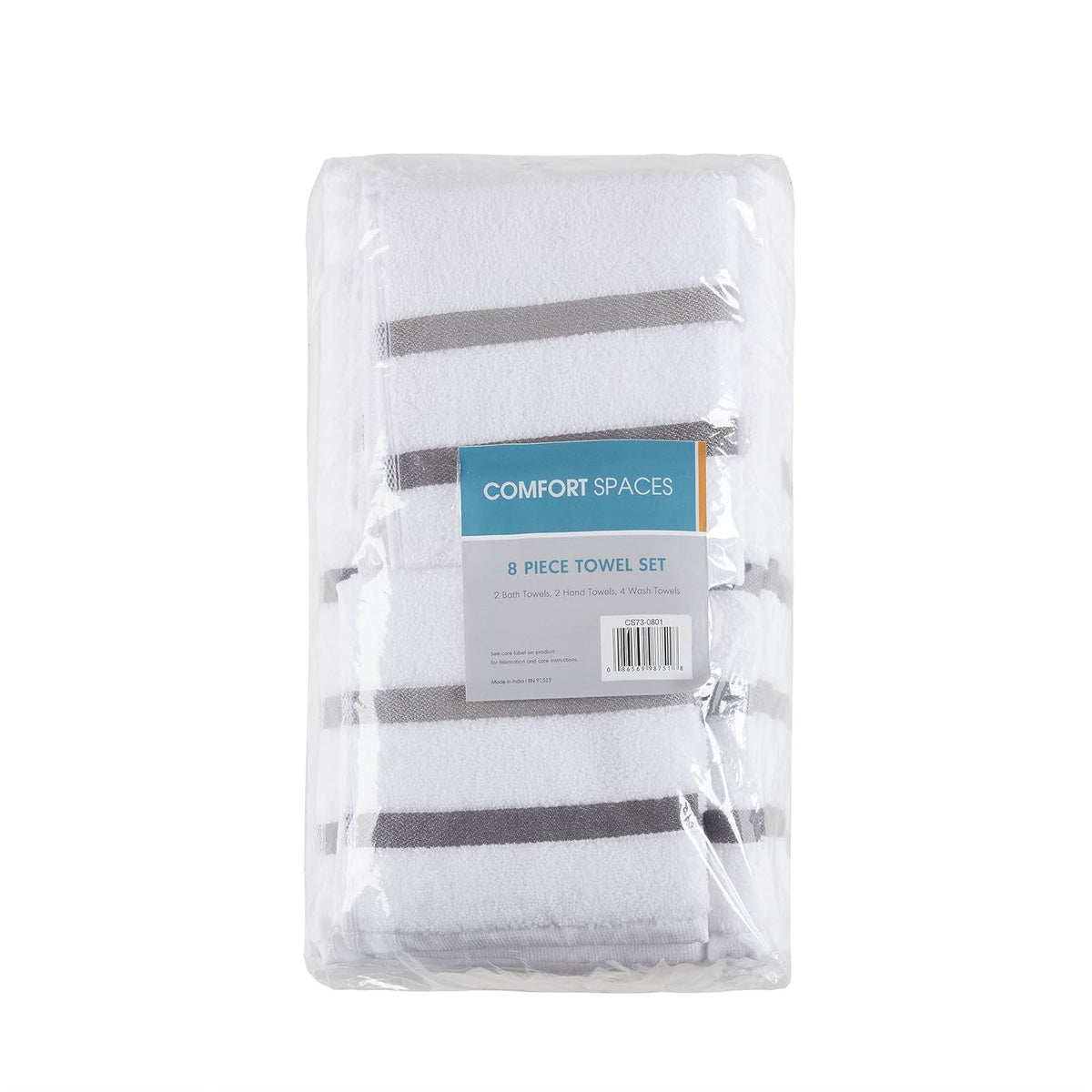 Comfort Spaces - Toallitas de baño para Ducha, Carbón, Assorted Sizes, 1, 1