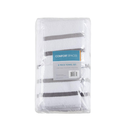 Comfort Spaces - Toallitas de baño para Ducha, Carbón, Assorted Sizes, 1, 1