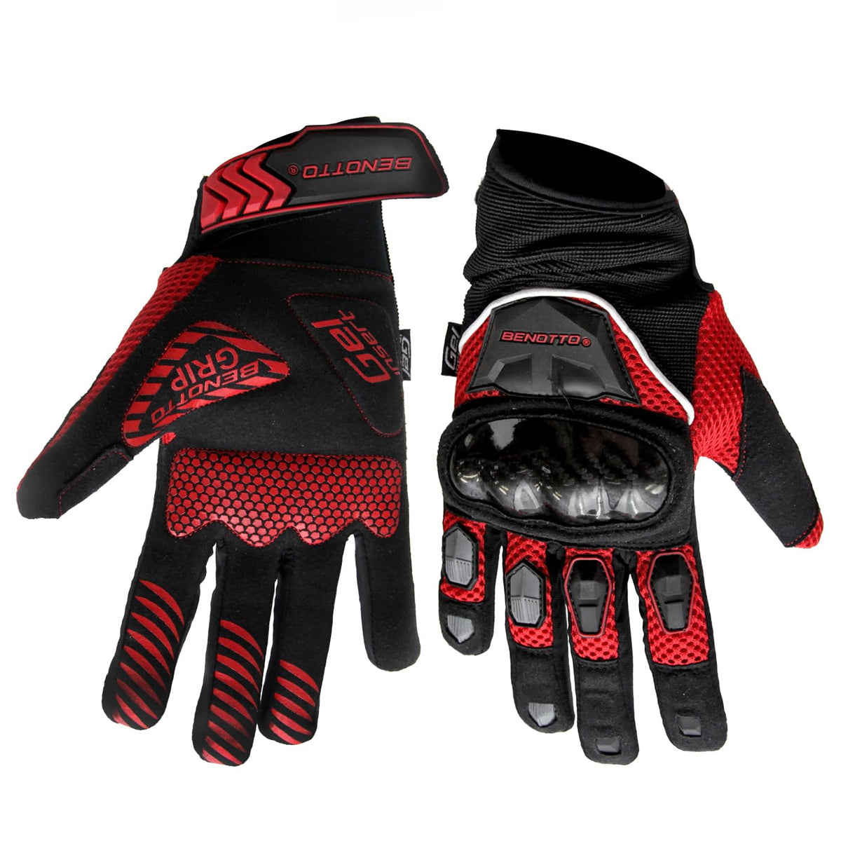 Benotto Guantes Ciclista MS-1156-18 Gel con Protector - Rojo - Negro - CH