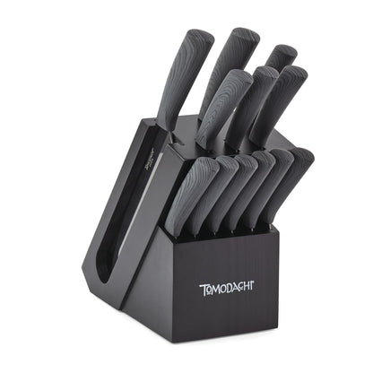 Hampton Forge Tomodachi HMC01B612L Raintree Ash - Juego de bloques de cuchillos de 13 piezas