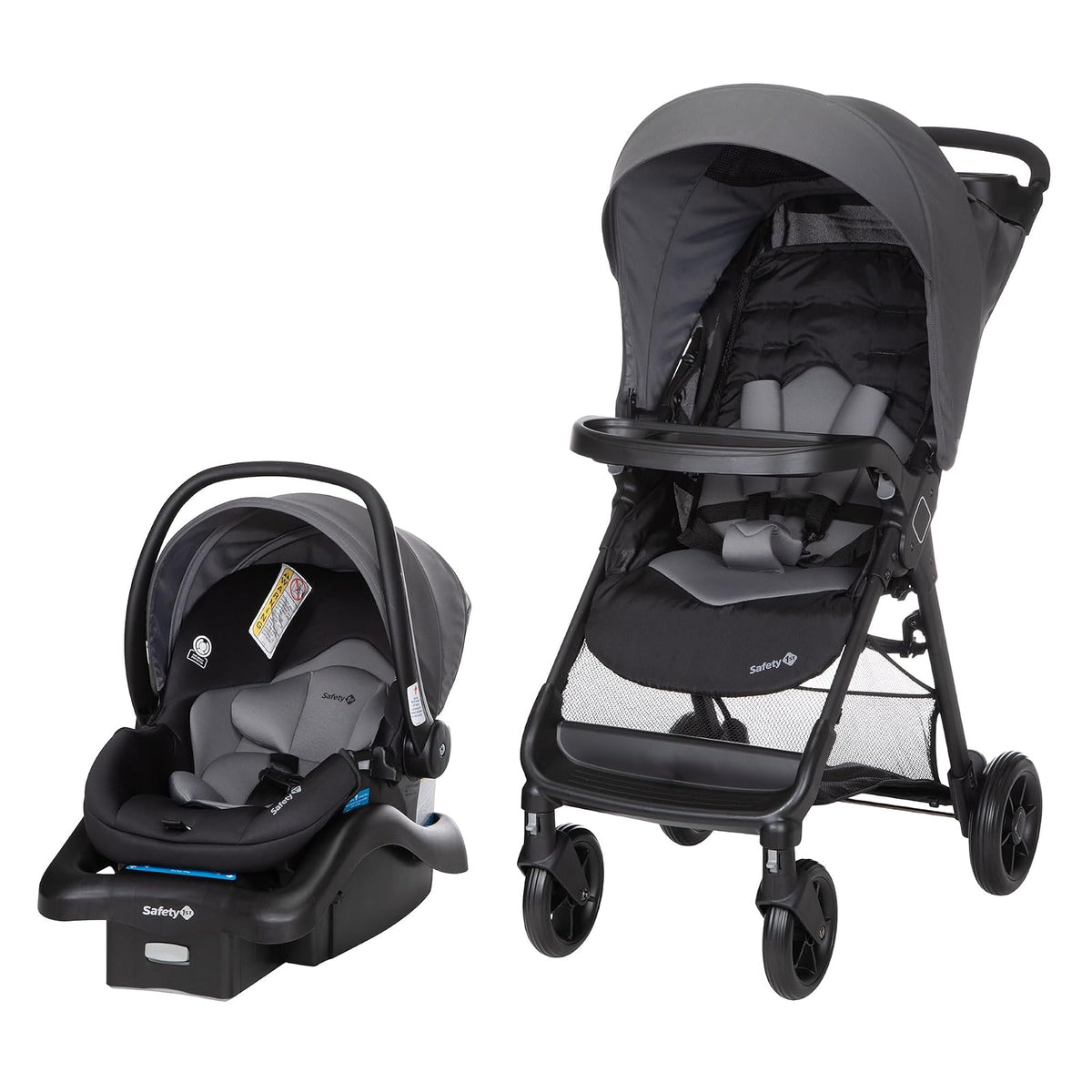 Safety 1st Carriola-Sistema de Viaje Smooth Ride LT Monument Gris, con uso desde recién nacido hasta los 22kg, con Portabebé OnBoard FLX