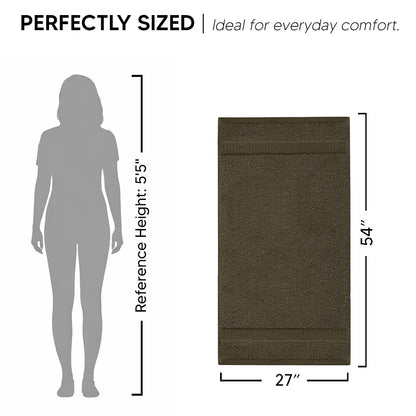 Chakir Turkish Linens - Toallas turcas absorbentes de algodón Premium (Toalla de baño, Juego de 4, Cacao)