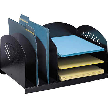 Safco 3167BL Steel Combination Desk Rack, Black