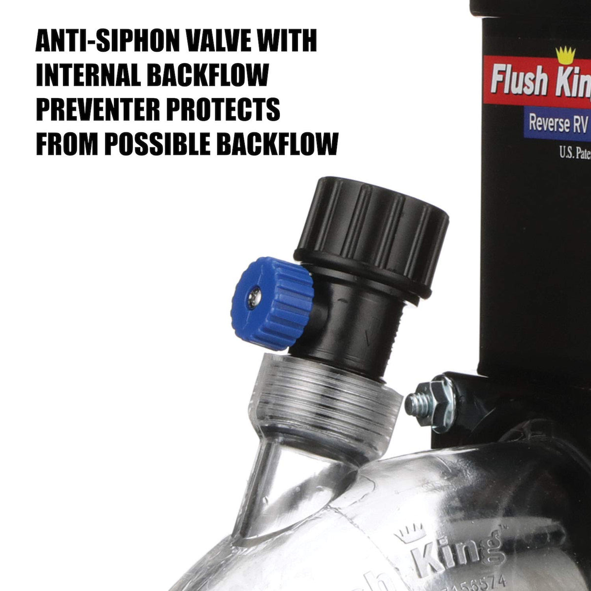 Valterra Flush King 45 Degree Reverse Flush Valve Attachment for RV, Camper, Trailer