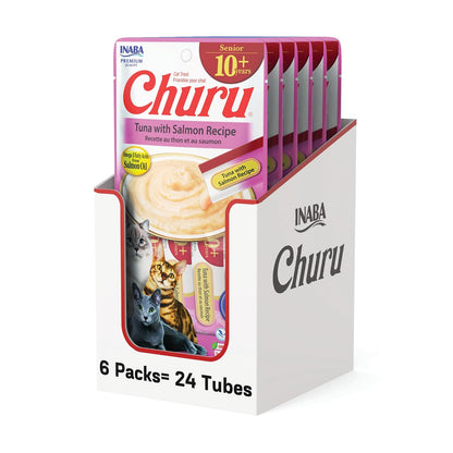Inaba Churu Senior Premios Gato Mayor Salmón Pack 6 Bolsas 24 Tubos