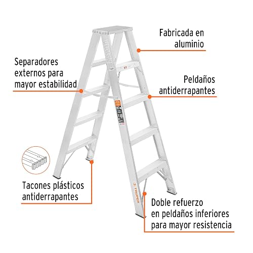 Truper ESTD-24, Escalera de tijera doble, tipo ll, 4 escalones