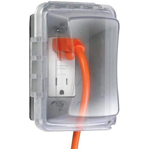 Taymac, Tapa estanca para enchufe a la intemperie, 3.25 Inches, Transparente