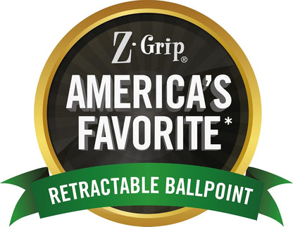 ZEBRA Pen Z-Grip - Bolígrafo retráctil, punta fina, 0,7 mm, tinta negra, paquete de 12