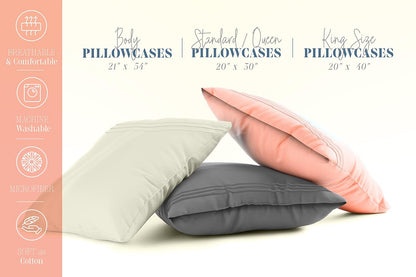 Elegant Comfort - Paquete de 4 fundas de almohada sólidas de 1500 hilos de calidad egipcia, fácil cuidado, tela suave, resistente a las arrugas y a las manchas, fácil de poner, juego de 4 piezas, funda de almohada King, color rojo