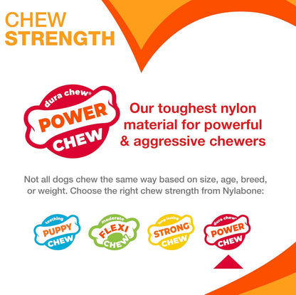 Nylabone Power Chew - Hueso de Perro para masticadores agresivos, Juguete masticable Resistente para Perros, Mantequilla de maní, Talla XL/Souper