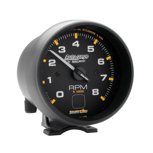 AUTO METER Autogage Tacómetro con Shift-Lite, Esfera Negra y Bisel Negro, 9.5 cm, Modelo 2302