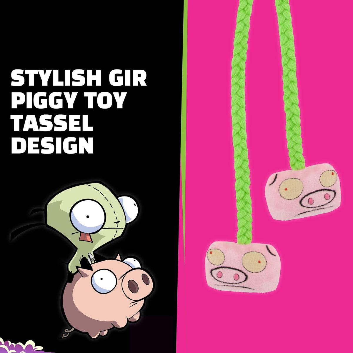 Invader Zim Beanie Hat, Gir Winter Knit Cap with Ears