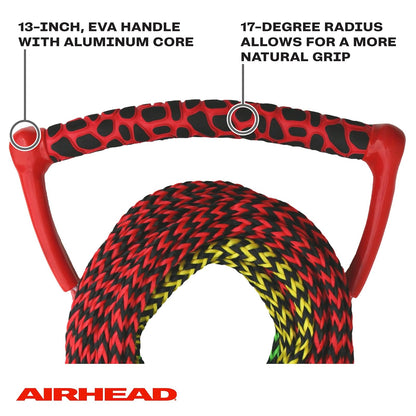 Airhead - Cuerda de esquí acuático con Mango de Radio, 3 Secciones para esquís acuáticos, wakeboards y Rodilleras