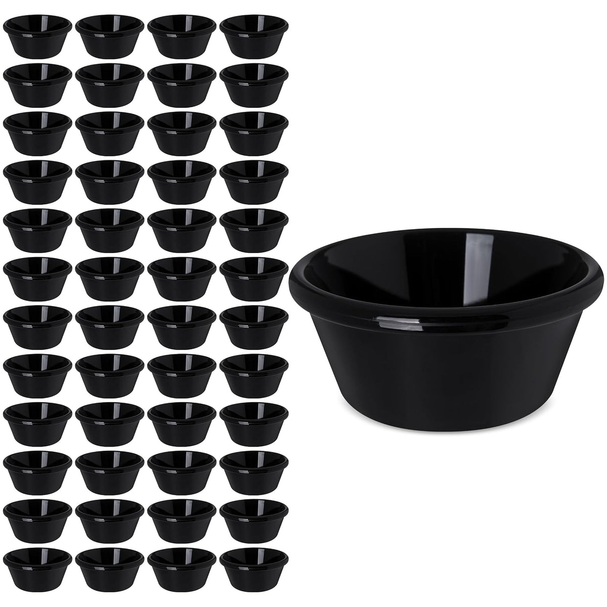 Carlisle Ramekin de Resina, Caja de 48 Piezas - 6 Ounces - negro - 48