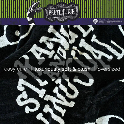 Franco Luxe Beetlejuice - Toalla de baño de algodón de Gran tamaño gótico de Felpa súper Suave y Jacquard de algodón, 64 x 34 Pulgadas, (Producto con Licencia Oficial)