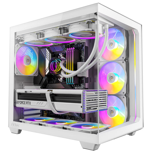 Antec C5 ARGB Blanco, Ventiladores ARGB PWM de 7 x 120 mm incluidos, hasta 10 Ventiladores simultáneamente, Puerto Tipo C 3.2 Gen 2, Paneles Frontales y Laterales de Vidrio Templado