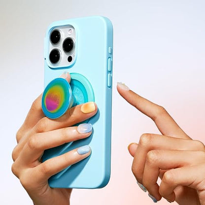 PopSockets - Agarre Redondo para teléfono Compatible con MagSafe, Anillo Adaptador Incluido, Soporte para teléfono, Carga inalámbrica Compatible - Boca Aura
