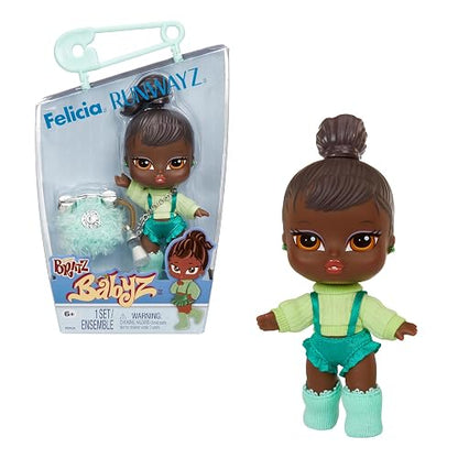 Bratz, Babyz Runwayz Felicia, Muñeca de Moda, Bebé de Juguete para Niñas, con Accesorios, Funciona como Llavero Colgante