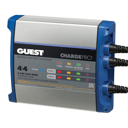 Guest 2707A - Cargador de batería Integrado para Invitados, 8 A/12 V, 2 Bancos, Entrada de 120 V