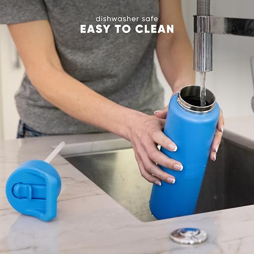 Simple Modern Botella de Agua con Popote | Termo de Acero Inoxidable Aislado para Desportes Gimnasio | Summit Colección | 650ml | Bellini
