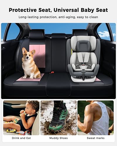Huidasource - Juego Completo de Fundas de Asiento, Ajuste Universal para la mayoría de Automóviles, SUV, Camiones, Cubierta de Asiento de Piel de Cobertura Completa, Compatible con Bolsa de Aire, función