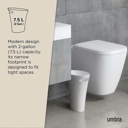 Umbra Skinny Bote de basura, Blanco metálico