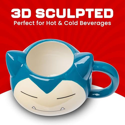 Silver Buffalo Pokemon Snorlax Face - Taza esculpida 3D de cerámica, 20 onzas