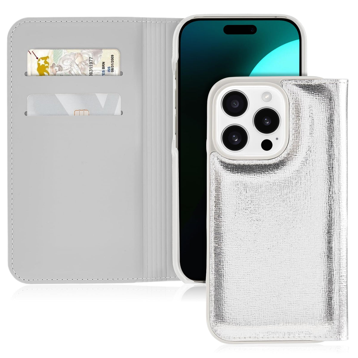 Kate Spade New York Funda para iPhone 16 Pro, Compatible con MagSafe - Metallic Silver