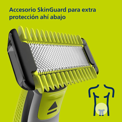 Philips OneBlade Recortadora y Afeitadora Eléctrica Face & Body 3 peines guía, 2 peines para cuerpo, QP2824/10