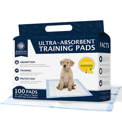 Almohadillas de entrenamiento American Kennel Club para perro, aroma fresco - Con aroma a limón - 22" x 22" - Pack of 100