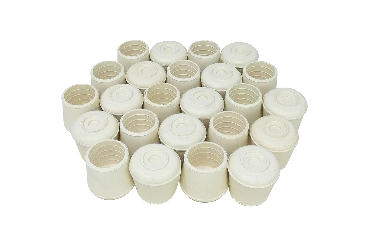 Shepherd Hardware Puntas de goma para patas, 1 blanco, paquete de 24, 2.54cm (1''), Blancuzco