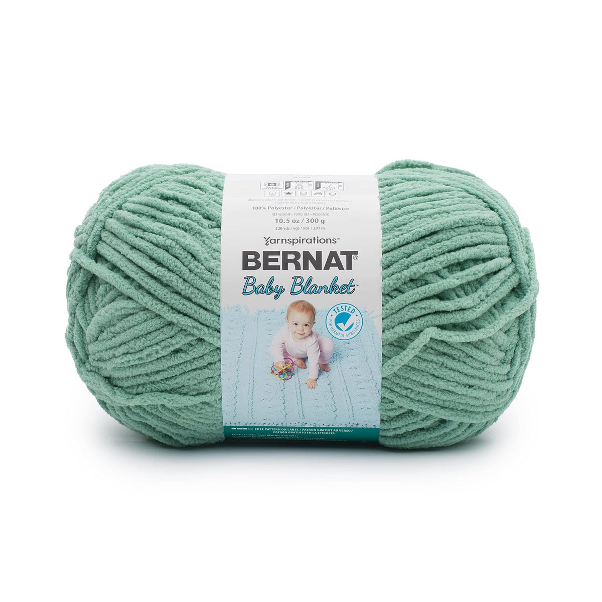 Bernat Baby Blanket Estambre Chenilla para Bebé - 1 Pack - VERDE JUNGLE MISTY