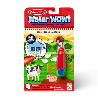 Melissa & Doug On the Go Water Wow! En la granja (Bloc reutilizable de actividades revela con agua, pluma gruesa de agua)