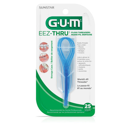 GUM Eez-Thru Floss Threaders -- 25 Pieces - 2pc