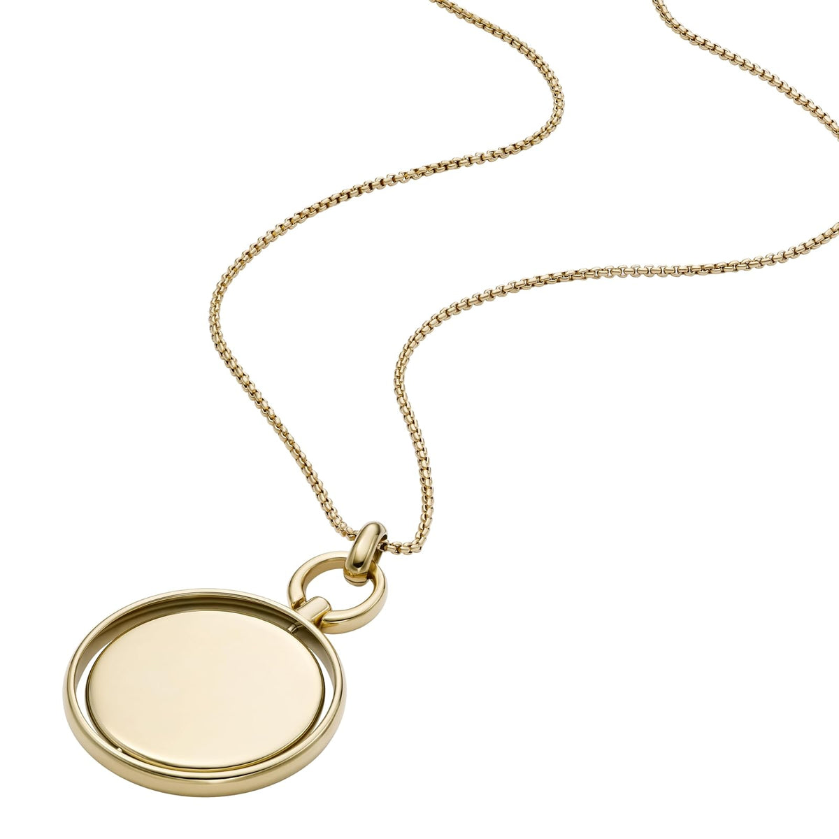 Fossil - Collar de Cadena con Colgante de Acero Inoxidable para Mujer